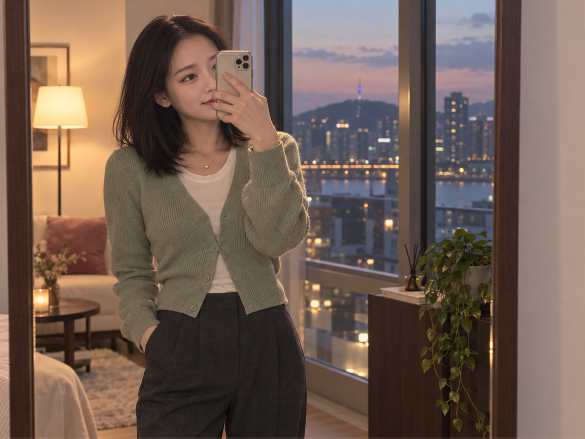 경기도 시흥시 이동과 방문 일정을 안내하는 젊은 성인 한국 여성 관리사